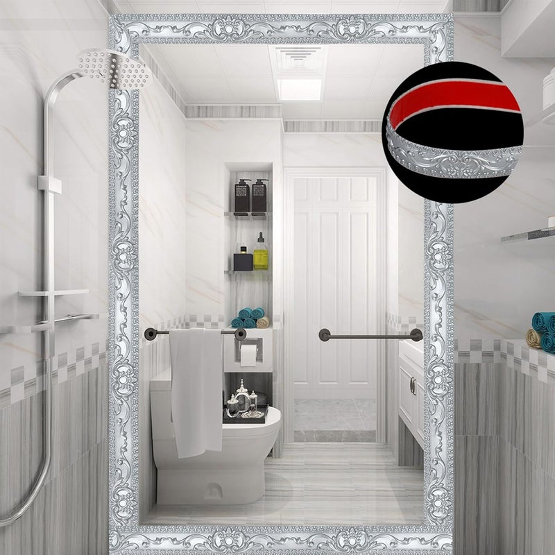 Leenevs Flexible Wall Trim, Self Adhesive Peel and Stick Molding, Cabinet Border, Mirror Frame Trim (Silver) - Image 5